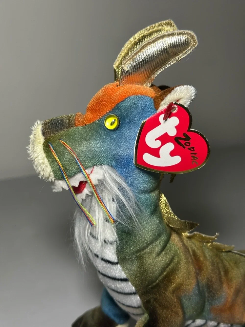 Ty Beanie Baby Chinese Zodiac Dragon Plush – Retired Tie-Dye Dragon (2000) - Picture 11 of 16